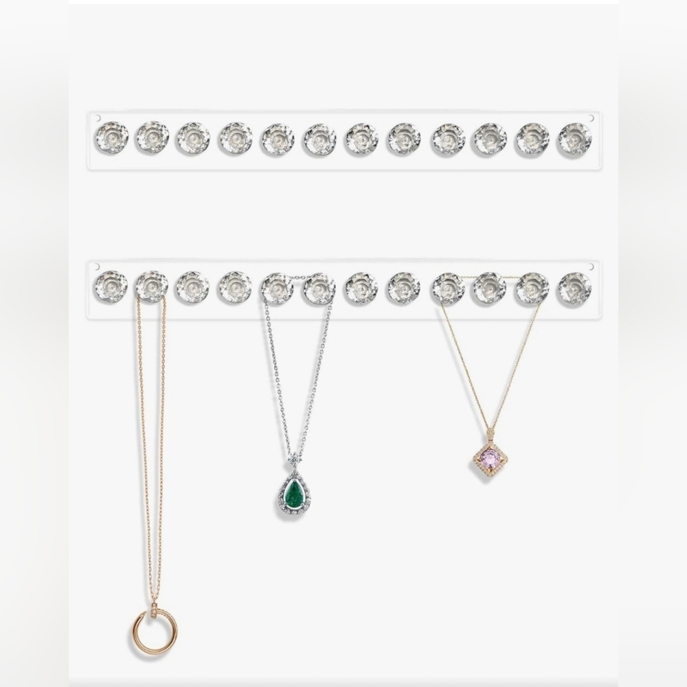Acrylic Necklace Jewelry Holder Organizer Set of 2